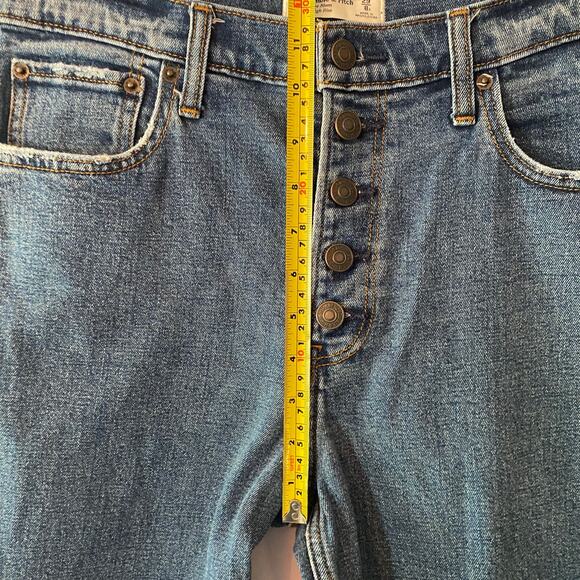 Abercrombie & Fitch The Mom High Rise Jeans Button Fly Frayed Women size 8 / 29 - Picture 11 of 12